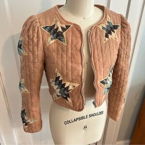 Quilted Cropped Jacket with Stars